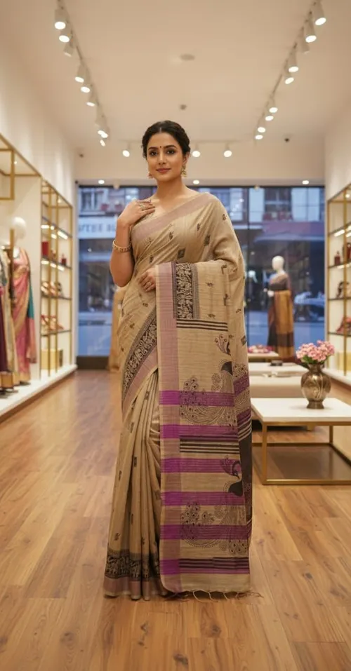 Soft Banswada Kota Saree with Zari Border – Beautiful Hand-Printed Traditional Design Saree